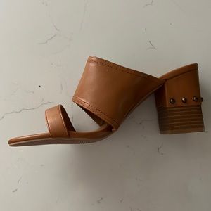 Brown heeled sandals